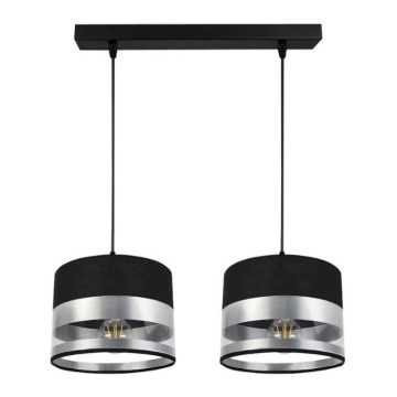 Hanglamp aan een koord MILO 2xE27/60W/230V zilver/zwart