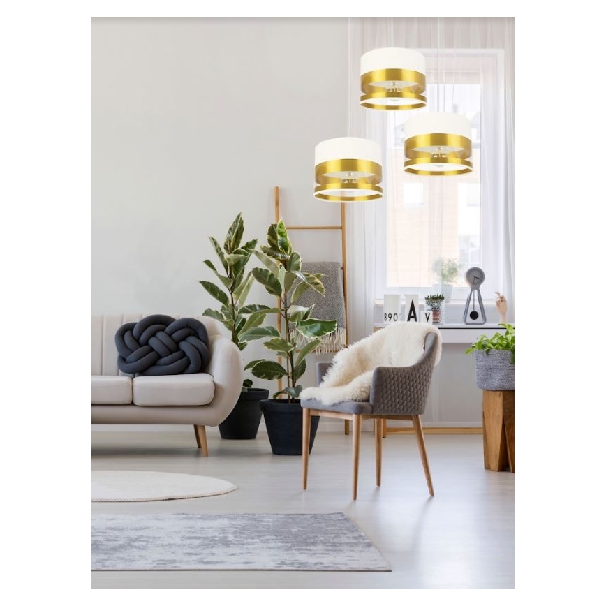 Hanglamp aan een koord MILO 3xE27/60W/230V goud