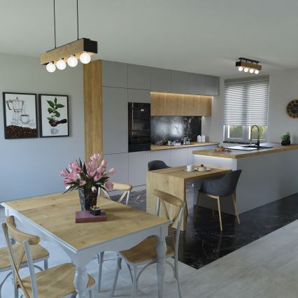 Hanglamp aan een koord MILUZA 4xE27/15W/230V