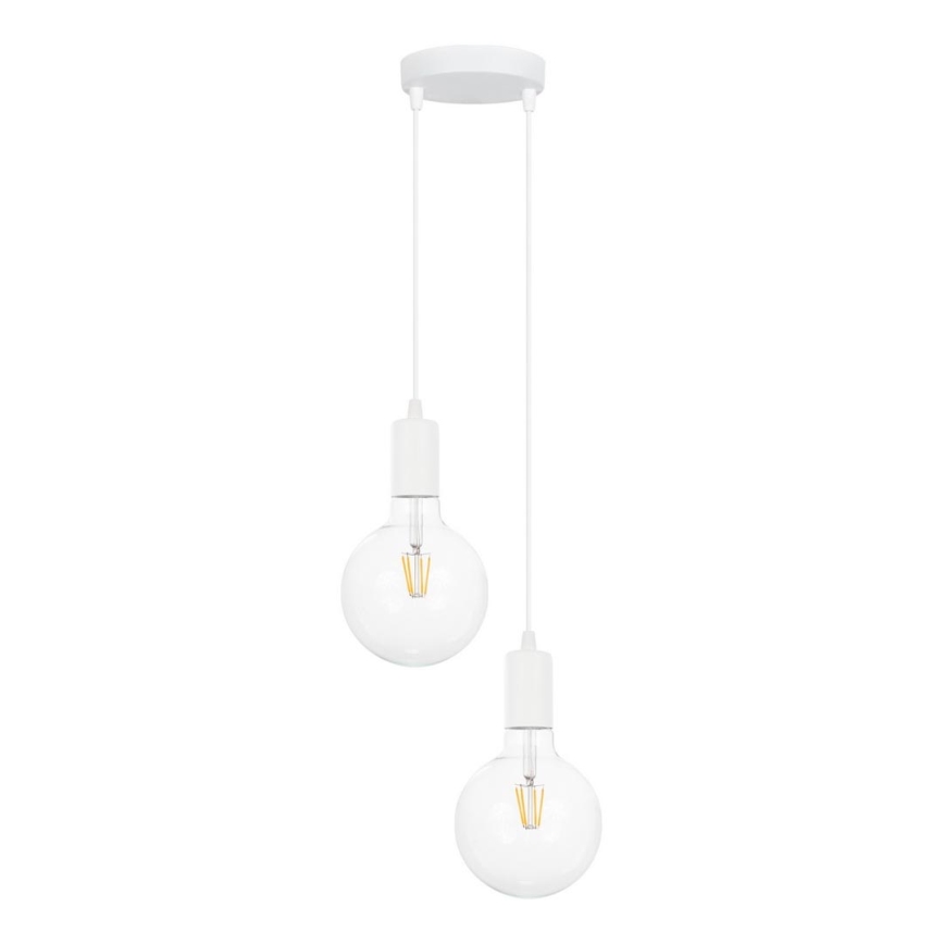 Hanglamp aan een koord MIROS 2xE27/60W/230V rond wit
