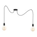 Hanglamp aan een koord MIROS 2xE27/60W/230V spin zwart