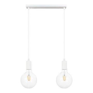 Hanglamp aan een koord MIROS 2xE27/60W/230V wit