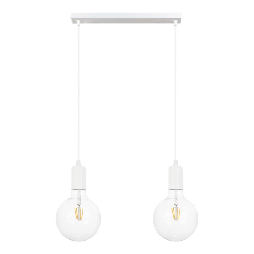 Hanglamp aan een koord MIROS 2xE27/60W/230V wit