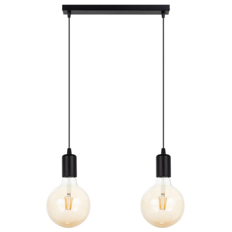 Hanglamp aan een koord MIROS 2xE27/60W/230V zwart