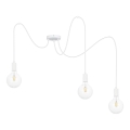 Hanglamp aan een koord MIROS 3xE27/60W/230V spin wit