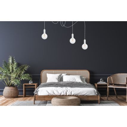 Hanglamp aan een koord MIROS 3xE27/60W/230V spin wit