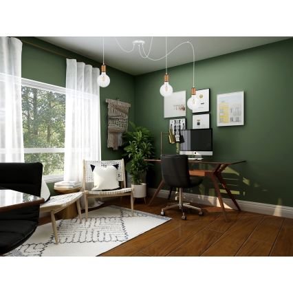 Hanglamp aan een koord MIROS 3xE27/60W/230V spin wit/koper