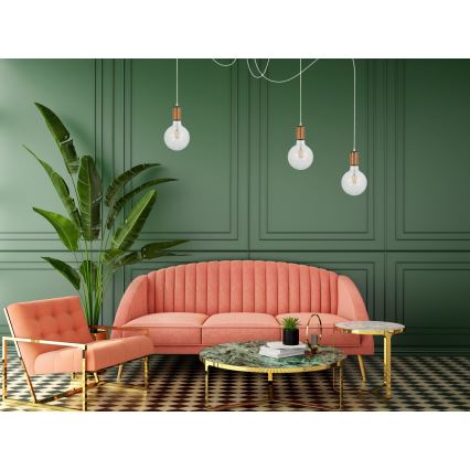 Hanglamp aan een koord MIROS 3xE27/60W/230V spin wit/koper