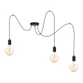 Hanglamp aan een koord MIROS 3xE27/60W/230V spin zwart