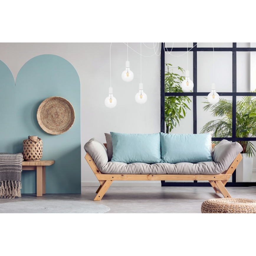 Hanglamp aan een koord MIROS 5xE27/60W/230V spin wit