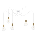 Hanglamp aan een koord MIROS 5xE27/60W/230V wit/gouden