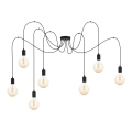 Hanglamp aan een koord MIROS 7xE27/60W/230V spin zwart