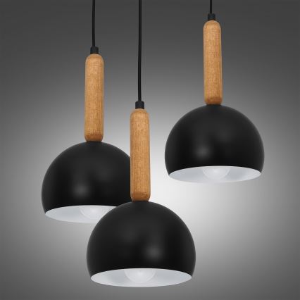 Hanglamp aan een koord MISSI 5xE27/60W/230V zwart