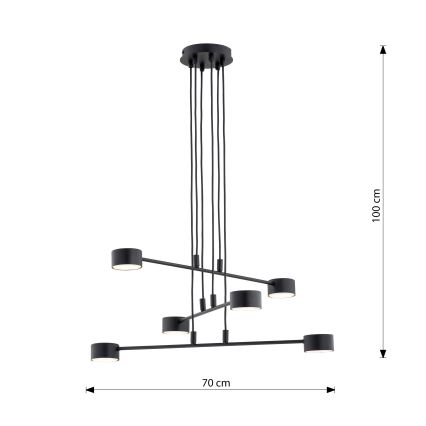 Hanglamp aan een koord MODUS 6xGX53/10W/230V zwart