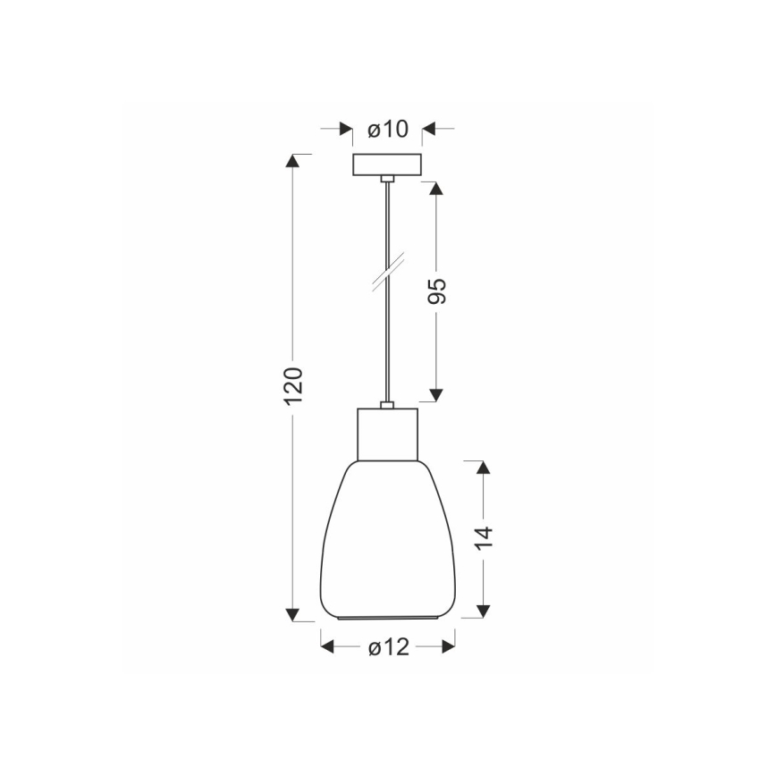 Hanglamp aan een koord MOLDO 1xE27/40W/230V zwart/doorzichtig