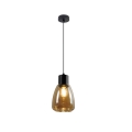 Hanglamp aan een koord MOLDO 1xE27/40W/230V zwart/gerookt beige