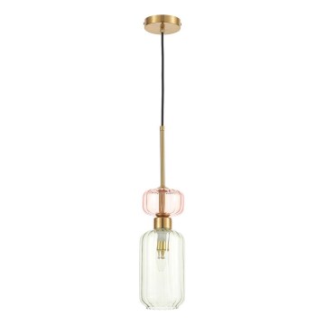 Hanglamp aan een koord MOLLY 1xE14/40W/230V diameter 12 cm goud/groen/roze