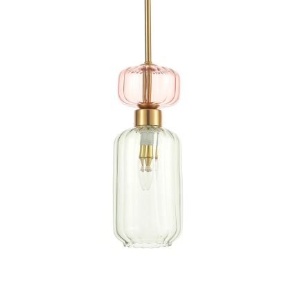 Hanglamp aan een koord MOLLY 1xE14/40W/230V diameter 12 cm goud/groen/roze