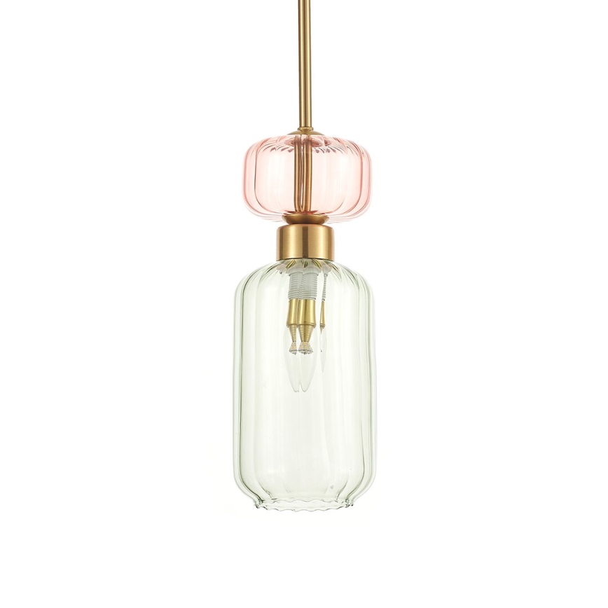 Hanglamp aan een koord MOLLY 1xE14/40W/230V diameter 12 cm goud/groen/roze
