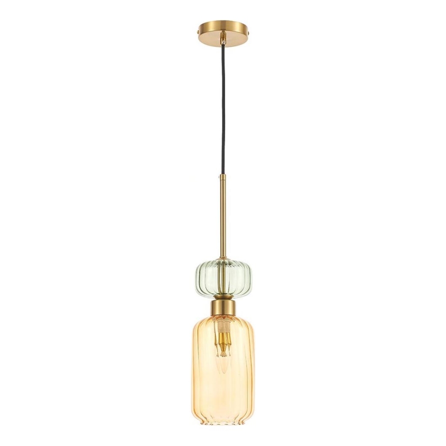 Hanglamp aan een koord MOLLY 1xE14/40W/230V diameter 12 cm goud/oranje/groen