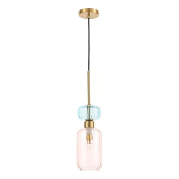 Hanglamp aan een koord MOLLY 1xE14/40W/230V diameter 12 cm goud/roze/blauw