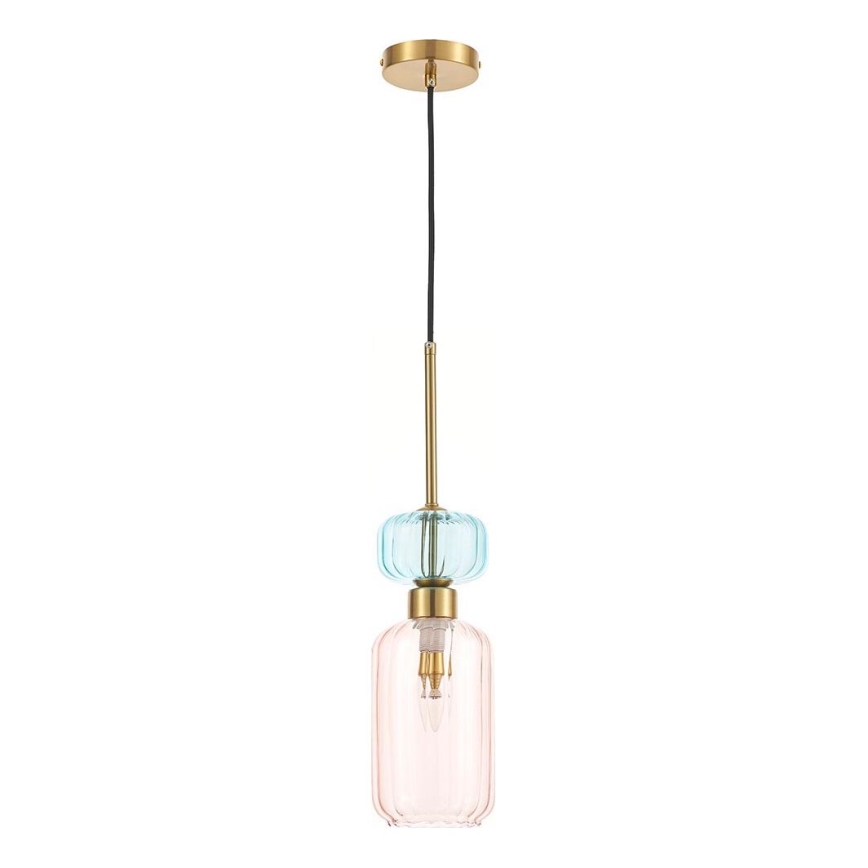 Hanglamp aan een koord MOLLY 1xE14/40W/230V diameter 12 cm goud/roze/blauw
