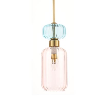 Hanglamp aan een koord MOLLY 1xE14/40W/230V diameter 12 cm goud/roze/blauw
