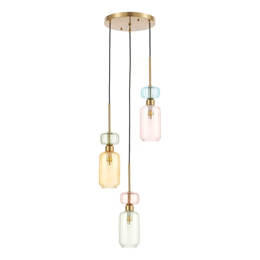 Hanglamp aan een koord MOLLY 3xE14/40W/230V diameter 38 cm kleurrijk