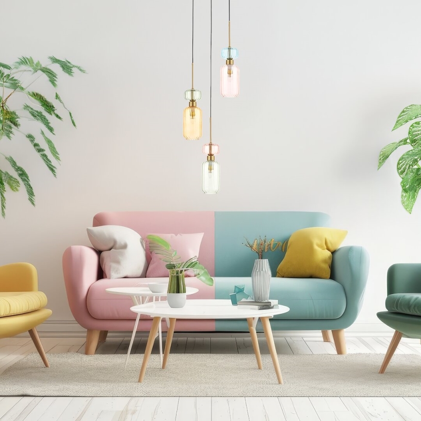 Hanglamp aan een koord MOLLY 3xE14/40W/230V diameter 38 cm kleurrijk