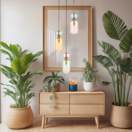 Hanglamp aan een koord MOLLY 3xE14/40W/230V diameter 38 cm kleurrijk