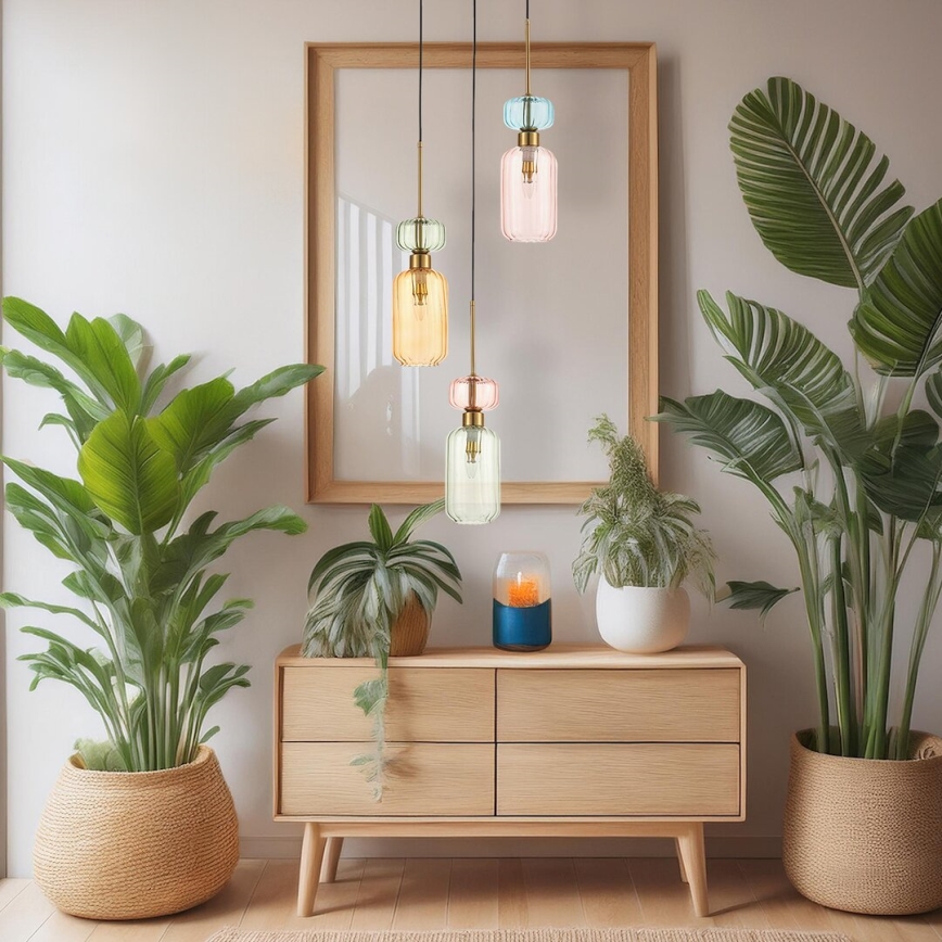 Hanglamp aan een koord MOLLY 3xE14/40W/230V diameter 38 cm kleurrijk