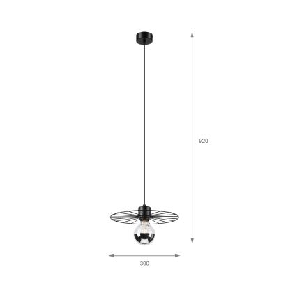 Hanglamp aan een koord MONTANA 1xE27/15W/230V diameter 30 cm zwart