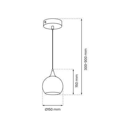 Hanglamp aan een koord MONTE 1xE27/60W/230V d. 15 cm goud