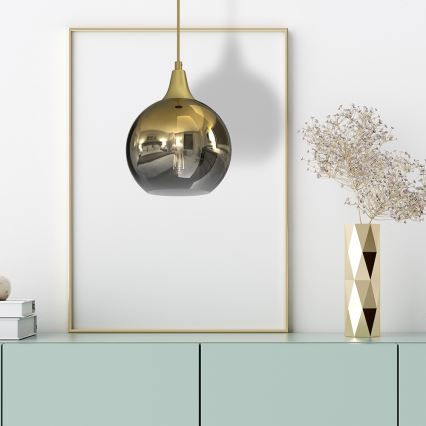 Hanglamp aan een koord MONTE 1xE27/60W/230V d. 20 cm goud