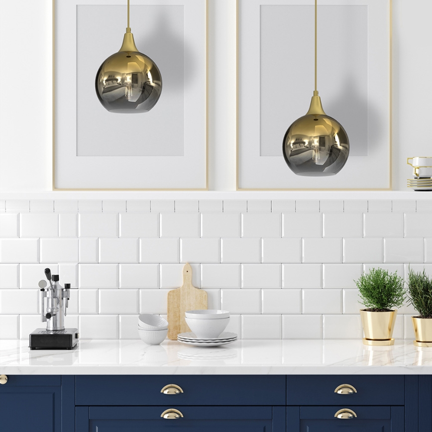 Hanglamp aan een koord MONTE 1xE27/60W/230V d. 20 cm goud