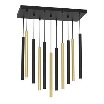 Hanglamp aan een koord MONZA 11xG9/8W/230V zwart/goud