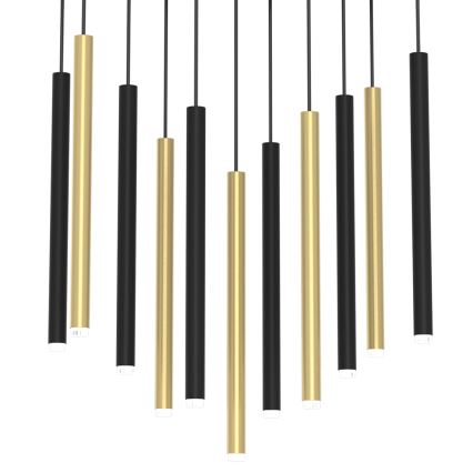 Hanglamp aan een koord MONZA 11xG9/8W/230V zwart/goud