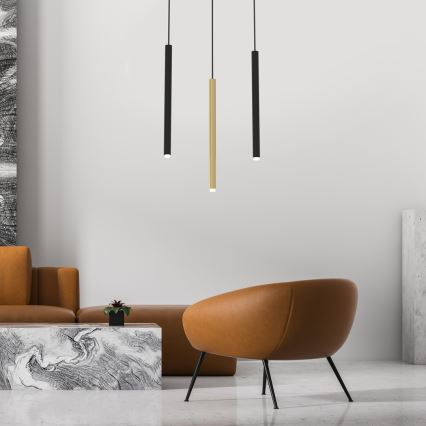 Hanglamp aan een koord MONZA 3xG9/8W/230V zwart/goud