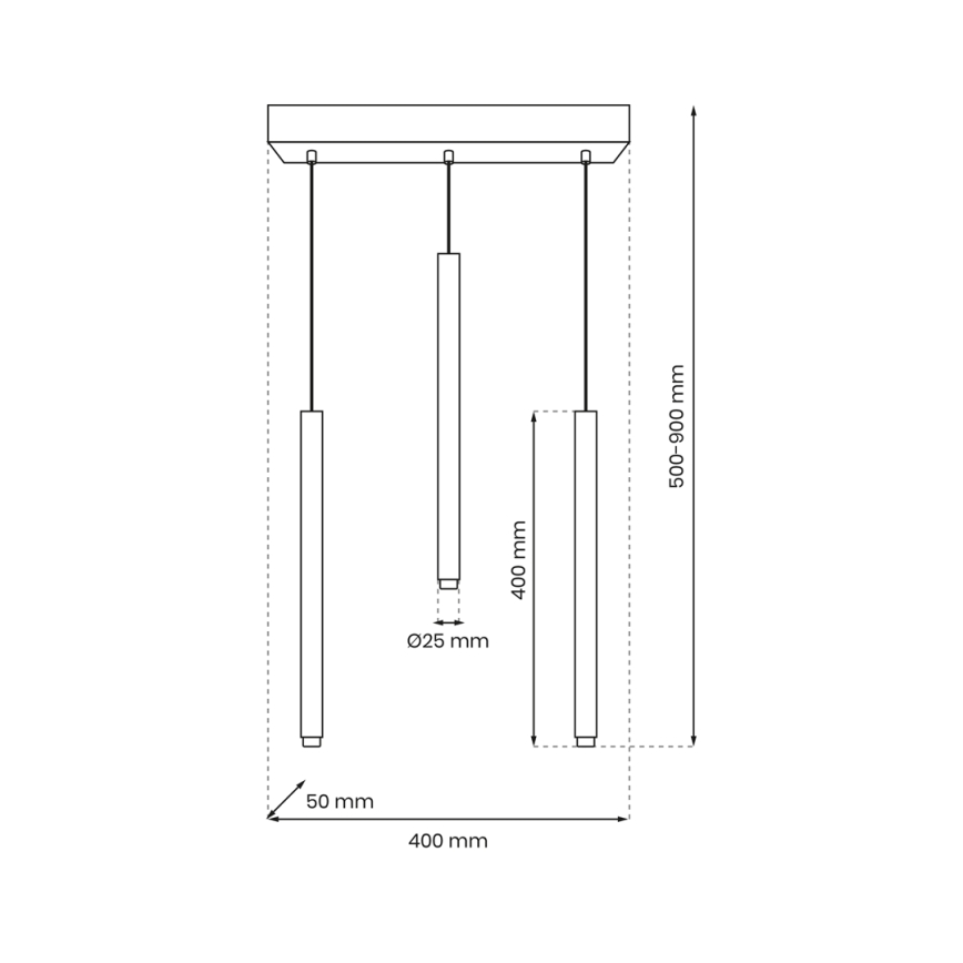 Hanglamp aan een koord MONZA 3xG9/8W/230V zwart/goud