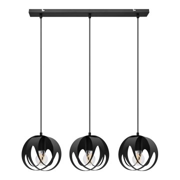Hanglamp aan een koord MOONLIGHT 3xE27/15W/230V zwart