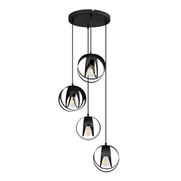 Hanglamp aan een koord MOONLIGHT 4xE27/15W/230V zwart