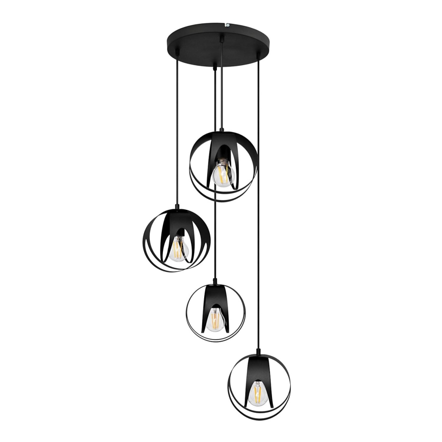 Hanglamp aan een koord MOONLIGHT 4xE27/15W/230V zwart