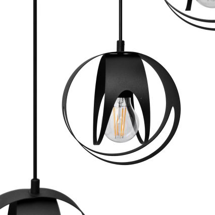 Hanglamp aan een koord MOONLIGHT 4xE27/15W/230V zwart