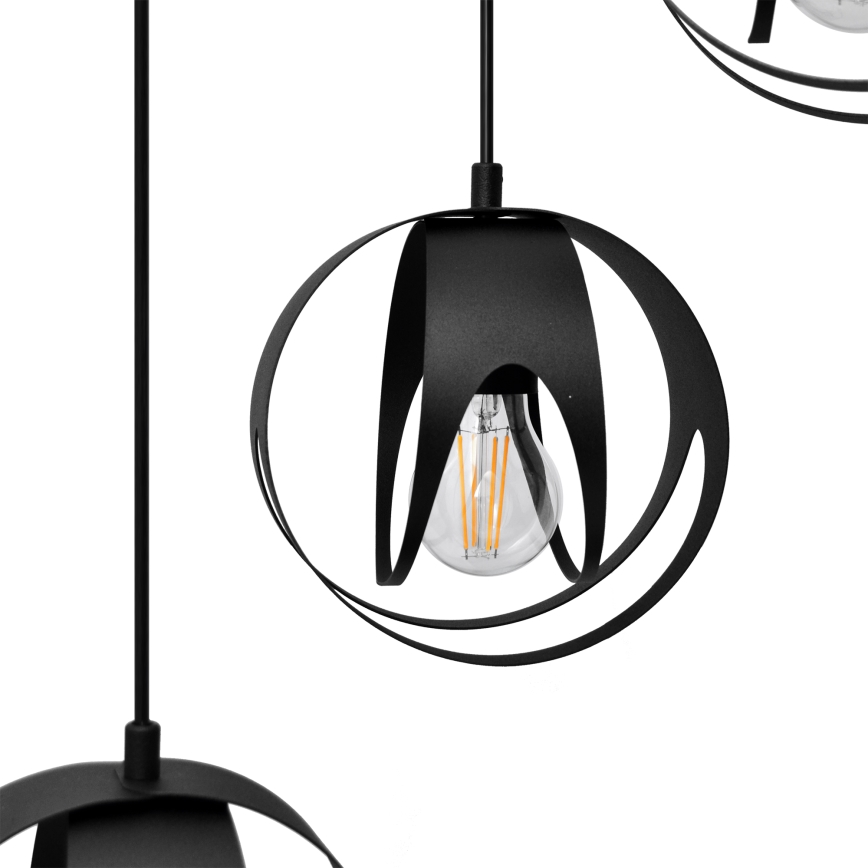Hanglamp aan een koord MOONLIGHT 4xE27/15W/230V zwart