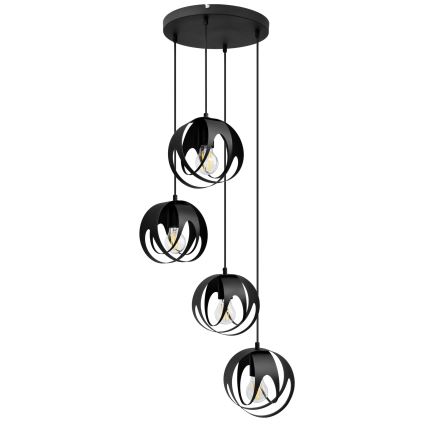 Hanglamp aan een koord MOONLIGHT 4xE27/15W/230V zwart