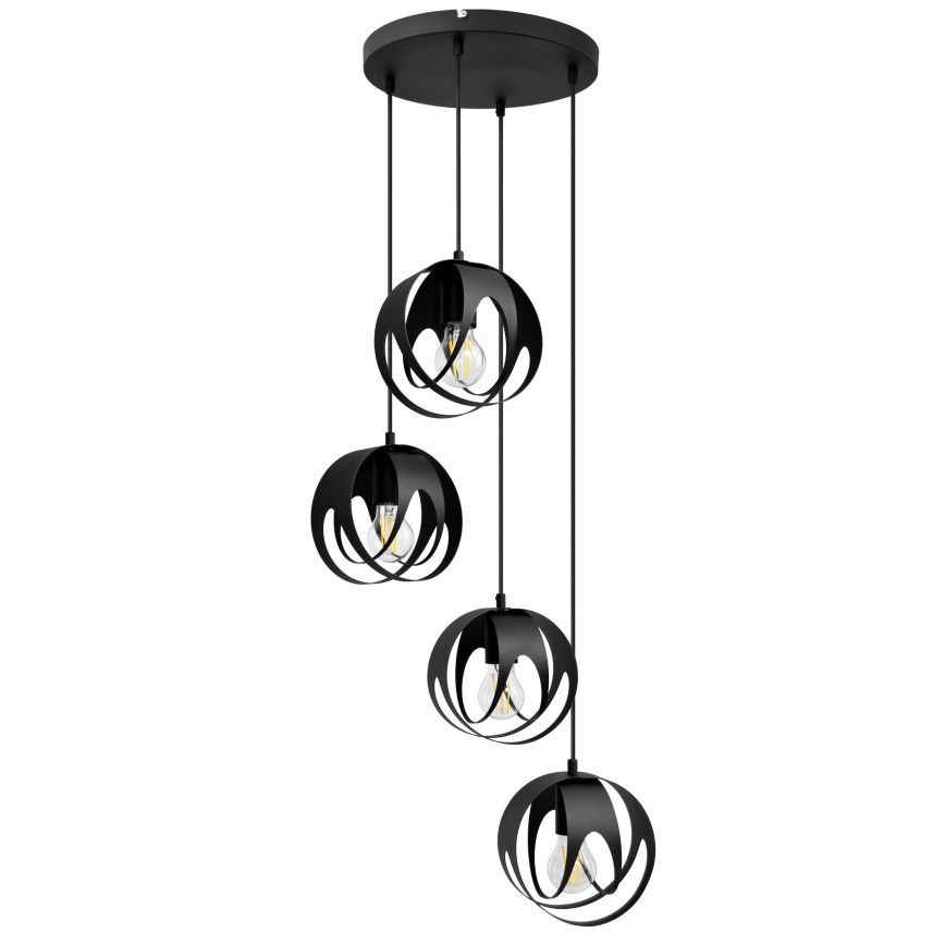 Hanglamp aan een koord MOONLIGHT 4xE27/15W/230V zwart