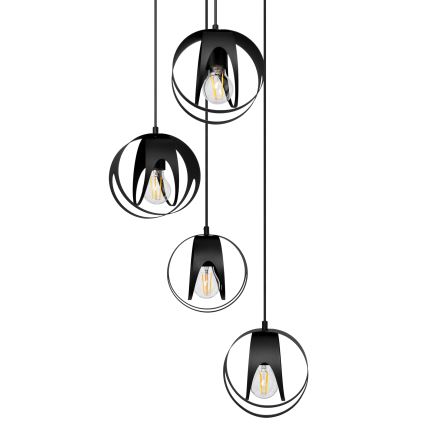 Hanglamp aan een koord MOONLIGHT 4xE27/15W/230V zwart