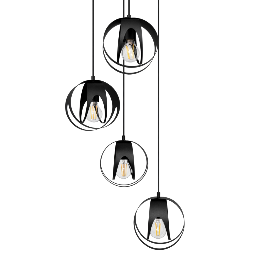 Hanglamp aan een koord MOONLIGHT 4xE27/15W/230V zwart