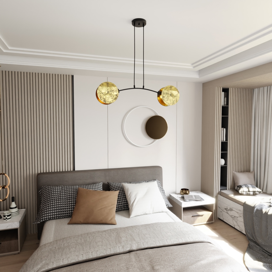 Hanglamp aan een koord MOTIF 2xE14/10W/230V goud