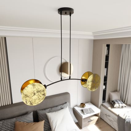 Hanglamp aan een koord MOTIF 2xE14/10W/230V goud